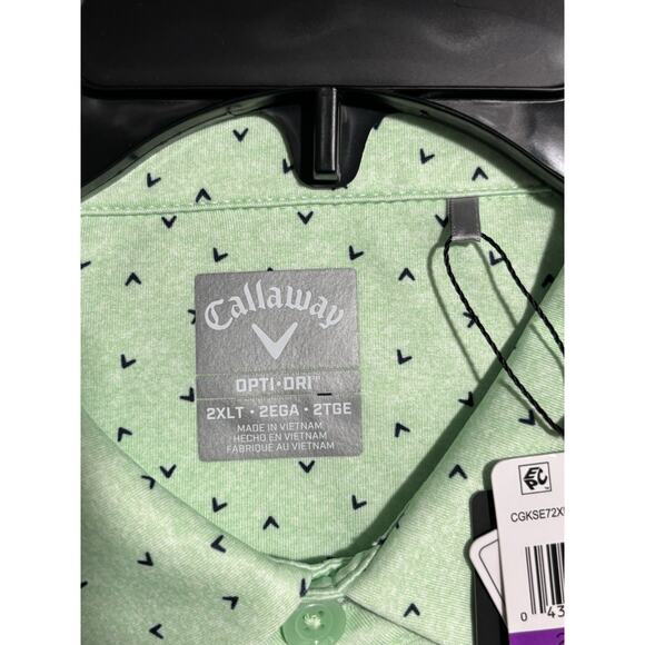 Callaway Opti Dri Polo Golf Shirt Men’s 2XLT Green NWT MSRP $54.50 - Picture 3 of 10